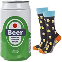 soxo Calcetines de Hombre Regalo Divertido en Lata Metálica de Cerveza | talla 41-45 EU | Divertido Regalo con Dibujos…